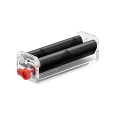 Gizeh Duo Roller Wickler. Schwarzer Roller mit rotem Bedienungshebel und klarer Hülle.