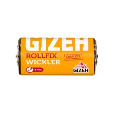 Gizeh Rollfix Wickler. Wickler aus Metall mit oranger Verpackung und weißer Gizeh Aufschrift.