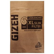 Beutel GIZEH Zigarettenfilter Pure XL Slim Filter 6mm Zigarettenfilter mit Eco / biologisch abbaubar 120 Stück. Gizeh Pure XL Slim Filter 6mm Zigarettenfilter ECO Friendly zum Drehen.