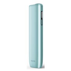 Tabakerhitzer IQOS Iluma i One Breeze Blue. Türkises Gerät mit Batterieanzeige.