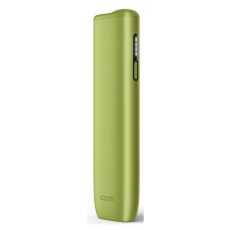 Tabakerhitzer IQOS Iluma i One Leaf Green. Hellgrünes Gerät mit Batterieanzeige.