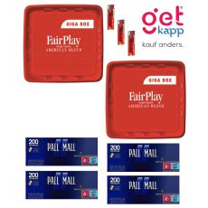 Fair Play Tabak Red 220g Giga Box Sparset Extra Hülsen Blau