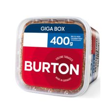 Eimer Tabak Burton Rot 4XL Giga Box. Roter Eimer mit weißem Burton Logo und Giga Box Aufschrift.