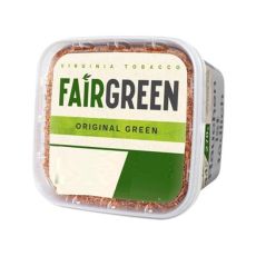 Eimer Tabak Fairgreen Original Green. Beige Dose mit grün-grauem Fairgreen Logo und Original Green Aufschrift.