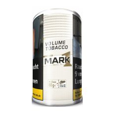 Dose Tabak Mark Adams No. 1 Volume Gold. Weiß-goldene Dose mit schwarz-goldenem Mark 1 Logo und Warnhinweis.