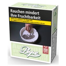 Schachtel Pepe Bright Green UP. Große hell-grüne Packung mit weißem Pepe Logo und Warnhinweis.