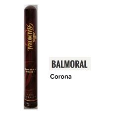Zigarre Balmoral Dominican Corona. Metallröhre mit goldener Balmoral Aufschrift.