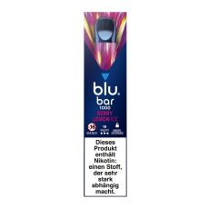 Packung blu bar E-Zigaretten Berry Lemon Ice. Blau-lila-gelbe Schachtel mit weißer blu bar Aufschrift.