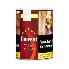Dose Tabak Convent Classic Blend Red. Roter Dose mit weißer Convent Aufschrift und Sterne.
