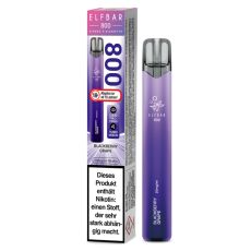 Lila Packung Elfbar 800 Einweg E-Zigarette Blackberry Grape. Lila Gerät weißem Elfbar Logo im Vordergrund.