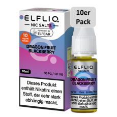 Elfbar Elfliq Nic Salt Liquid Dragon Fruit Blackberry 10mg Nikotin 10ml - 10er Pack