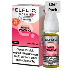 Elfbar Elfliq Nic Salt Liquid White Peach Ice 10mg Nikotin 10ml - 10er Pack