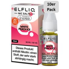 Elfbar Elfliq Nic Salt Liquid White Peach Ice 20mg Nikotin 10ml - 10er Pack