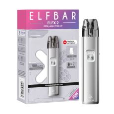 Elfbar Elfx 2 E-Zigarette Refillable Kit Titanium Silver