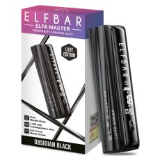 Elfa Elfa Master Luxe Edition Black. Schwarzes Gerät in Pen-Optik mit Display und rot-lila Verpackung.