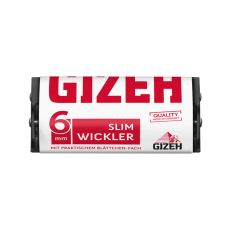Gizeh 6mm Slim Wickler. Schwarzer Roller mit roter Gizeh Aufschrift und weißem Hintergrund.
