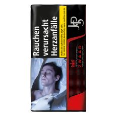 Pouch Tabak John Player Special Zwaar. Schwarz-rotes Päckchen mit silbernes JPS Logo und Warnhinweise.