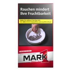 Schachtel Zigaretten Mark Adams No.1 Rot Long. Schmale rot-weiße Packung mit schwarz-rotem Mark 1 Logo.