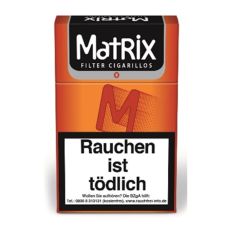 Schachtel Matrix Filterzigarillos O. Orange Packung mit weißer Matrix Aufschrift und rotem M.