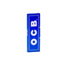 Heft OCB Zigarettenpapier Blau 50 Blatt. Blaue Packung mit große weißer OCB Aufschrift.