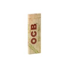 Heft OCB Zigarettenpapier Organic Hemp. Beige Packung mit brauner OCB Aufschrift.