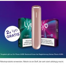 Ploom Tabakerhitzer Rose Gold mit zwei Packungen LYO Nikotinsticks und Gratisbottom.