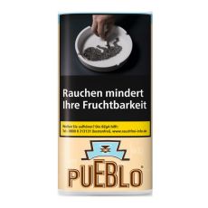 Pouch Pueblo Tabak Classic. Beige Packung mit brauner Pueblo Aufschrift.