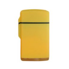 Sturmfeuerzeug Rubber Jet-Flamme. Gelbes Feuerzeug mit Kappe. 