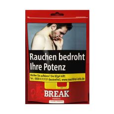 Beutel Tabak Break Tabak Original Rot. Rote Beutel mit weißem Break Logo und Warnhinweis.