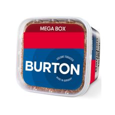 Eimer Tabak Burton Blau XXXL Mega Box. Blauer Eimer mit weißem Burton Logo und Mega Box Aufschrift.