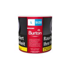 Dose Burton Tabak Original Full Flavour Rot L-Size. Rote Dose mit weißer Burton Aufschrift und Logo.