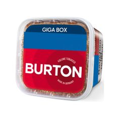 Eimer Burton Rot Giga Box. Rot-blauer Eimer mit weißem Burton Logo und Giga Box Aufschrift.