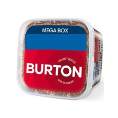 Eimer Tabak Burton Rot XXXL Mega Box. Roter Eimer mit weißem Burton Logo und Mega Box Aufschrift.