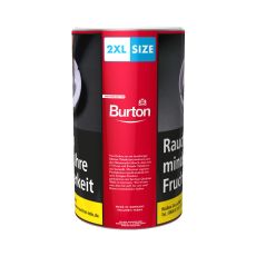 Dose Tabak Burton Original Full Flavor Rot XXL-Size. Große rote Dose mit weißer Burton Aufschrift.