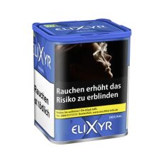 Dose Elixyr Tabak Original Blue. Blaue Dose mit weißer Elixyr und Original Aufschrift.