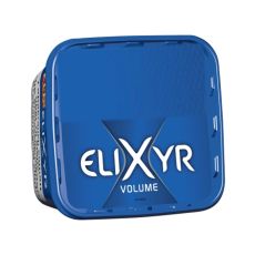 Eimer Elixyr Tabak Blue Volume. Blauer Eimer mit weißer Elixyr und Volume Aufschrift.