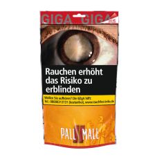 Beutel Pall Mall Tabak Allround Rot Giga. Oranger Beutel mit weißer Pall Mall Aufschrift und rotem Pausezeichen.