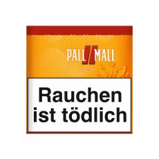 Dose Pall Mall Tabak Allround Rot . Rot-orange Dose mit weißer Pall Mall Aufschrift und rotem Pausezeichen.