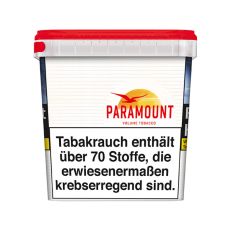 Eimer Paramount Stopftabak Titan Box. Weiße Packung mit rotem Paramont Logo und Vogel.