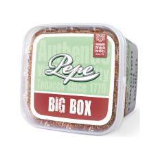 Eimer Tabak Pepe Tabak Bright Green 3XL Big-Box. Hellgrüne Dose mit weißem Pepe Logo und Big Logo.