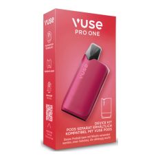 Packung E-Zigarette Vuse Pro One Box Red. Rote Schachtel mit rotem Gerät und Vuse Aufschrift.