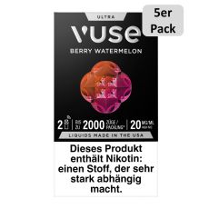 Packung Vuse Ultra Pods Berry Watermelon. Schwarze Schachtel mit 5er Pack Bottom und weißer Vuse Aufschrift.