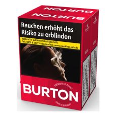 Schachtel Zigaretten Burton Original Rot  Duo Pack. Zwei rote Packungen mit weißem Burton Logo.
