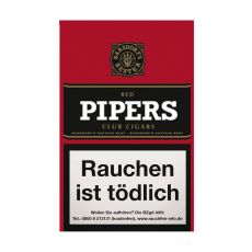 Packung Pipers Club Zigarren Red . Rote Schachtel mit schwarze Banderole.