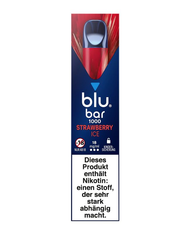 blu bar Einweg E-Zigarette Strawberry Ice 1000 18mg/ml Nikotin