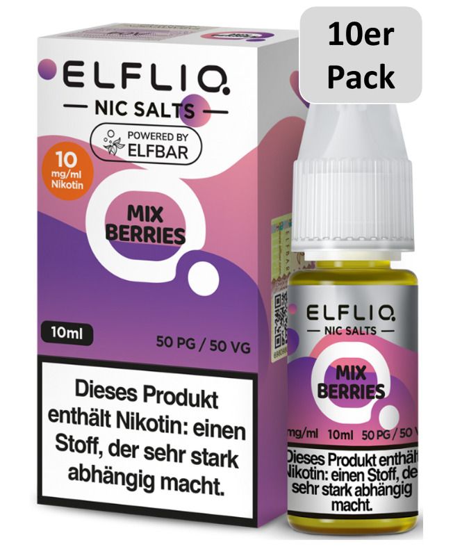elfbar liquid mischen Elfliq Mix Berries Angebot online kaufen Vape Disposables elf bar liquid bottle Colour:Twilight Cyan & Spearmint Elfliq Nikotinsalz Liquid 10ml
