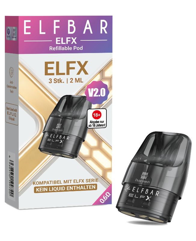 wie lange hält ein elfbar refill pod Elfx Leer Pods V2.0 günstig online kaufen prime-refilkit elfbar refill pods Menge:2er Pack Elfbar Elfa Pod ohne