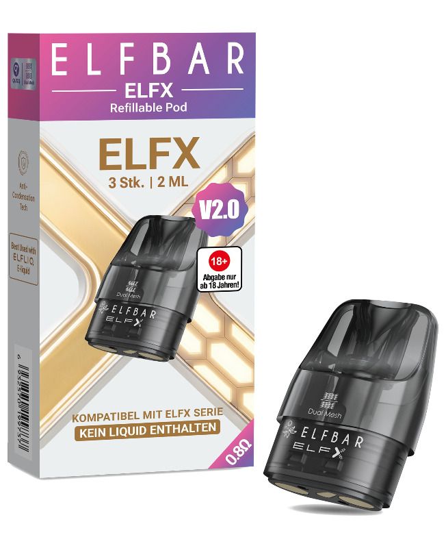 elfbar refill pods 0 8 ohm Elfbar Elfx Leer Pods V2.0 0.8 Ohm online kaufen