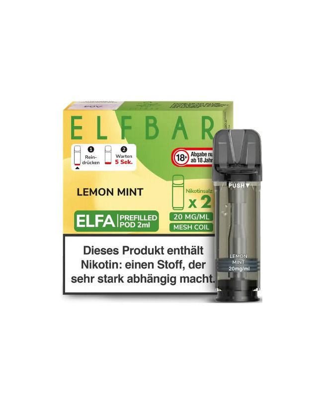 elfbar lemon mint liquid ELFA Online Shop: Lemon Mint Liquid Pod main image 0