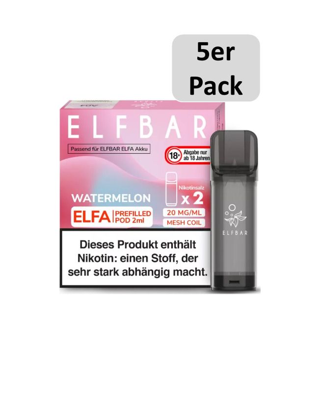 elfbar elfa master akku ELFBAR ELFA Pro - 2ml Pods 10mg, Watermelon main image 0